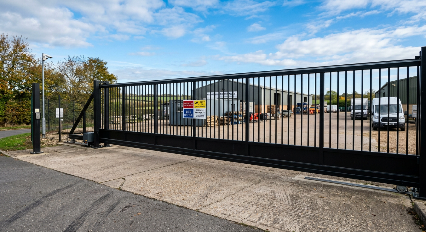 Commercial Sliding Gate — Industrial Site - Wiltshire